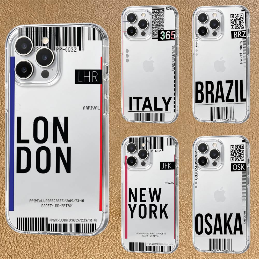 Phone Cases London - Air Ticket USA City London Paris