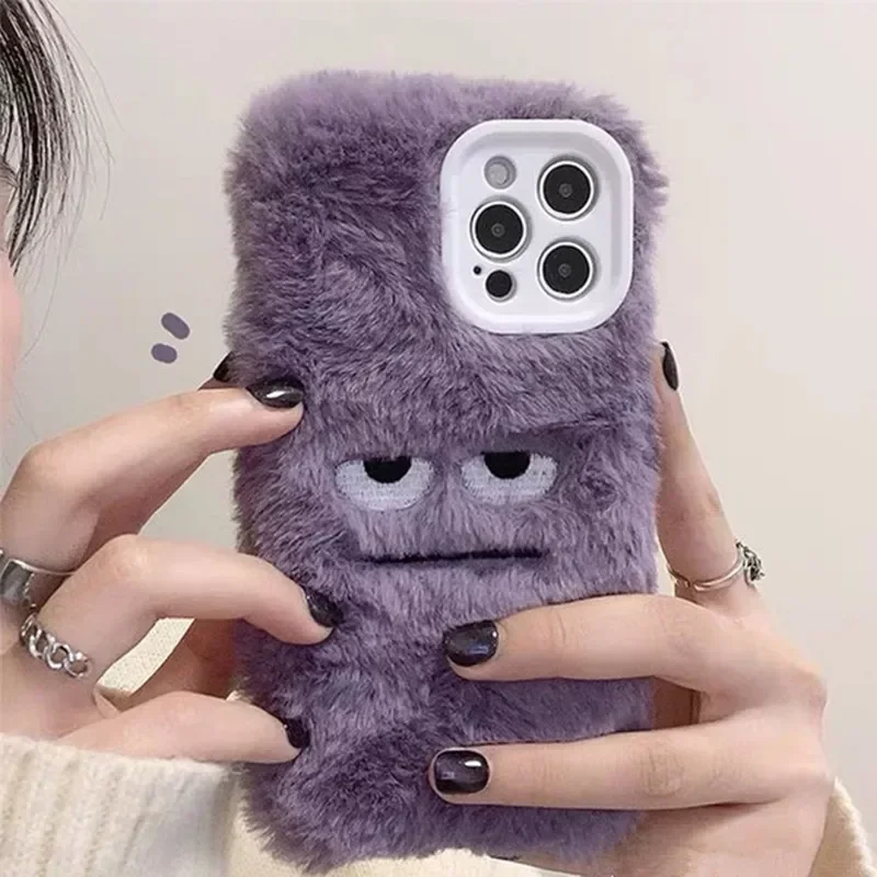 Phone Cases Iphone 13 - Cute Monster Plush Fluffy Phone Case