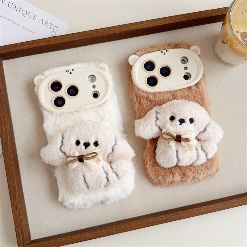 3D Cartoon Bowknot Puppy Warm  - огляд і ціна Phone Cases Iphone 13